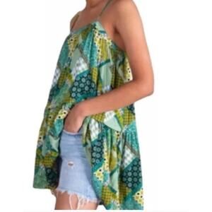 Natural life adjustable‎ strap tunic BoHo patchwork medium